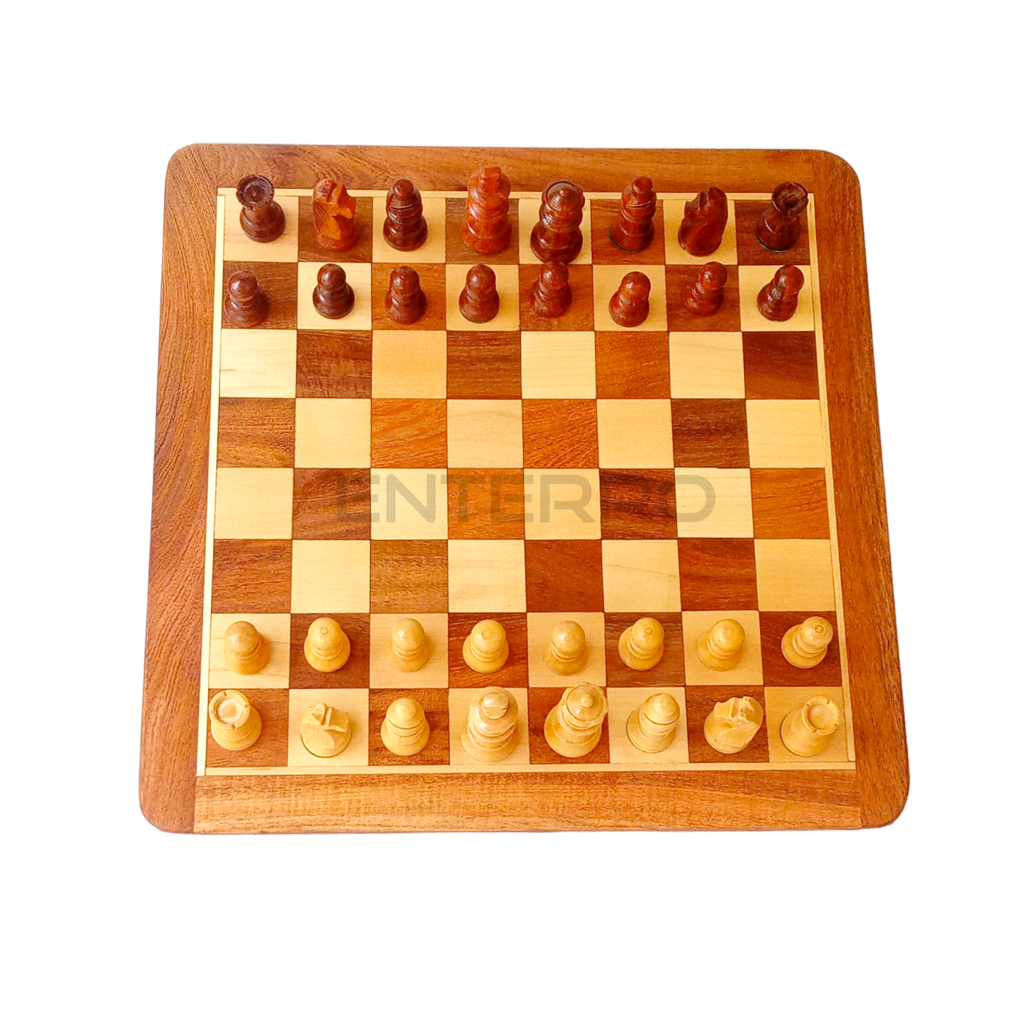 Juego de ajedrez de madera magnético plano de 14" x 14" - Tablero de ajedrez magnético - Piezas de ajedrez magnéticas de madera