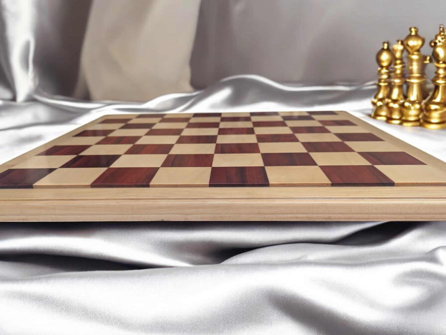 21 x 21 inch (55 mm square) Red Rosewood and Maple Wood FLAT Chess Board without Chess Pieces - Luxury Chess Board