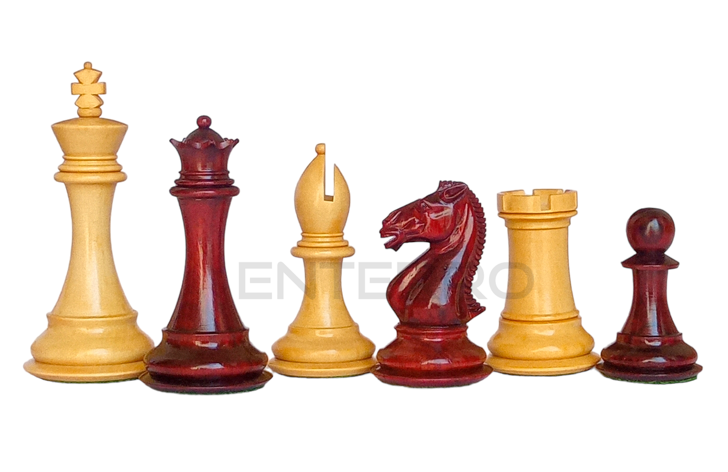 4.1" Mongolian Series Wooden Chess Pieces - Made of Red Bud Rosewood and Boxwood (Copy)