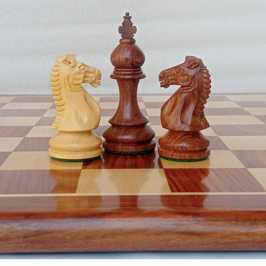 17 x 17 inch Wooden FLAT Chess Board with 3.75" Taj Series - Wooden Chess Coins