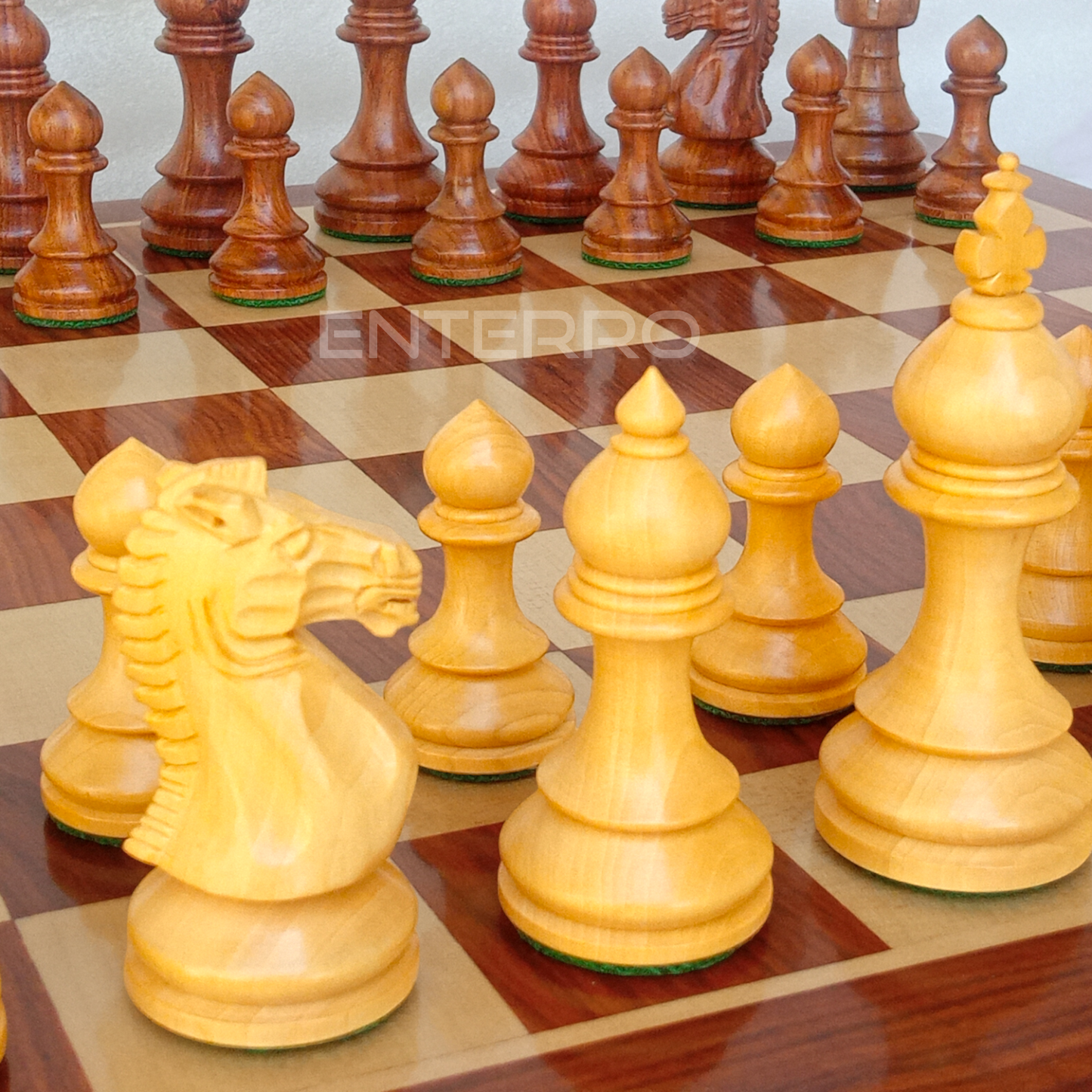 3.75" Taj Series Wooden Chess Pieces - Made of Acacia and Boxwood