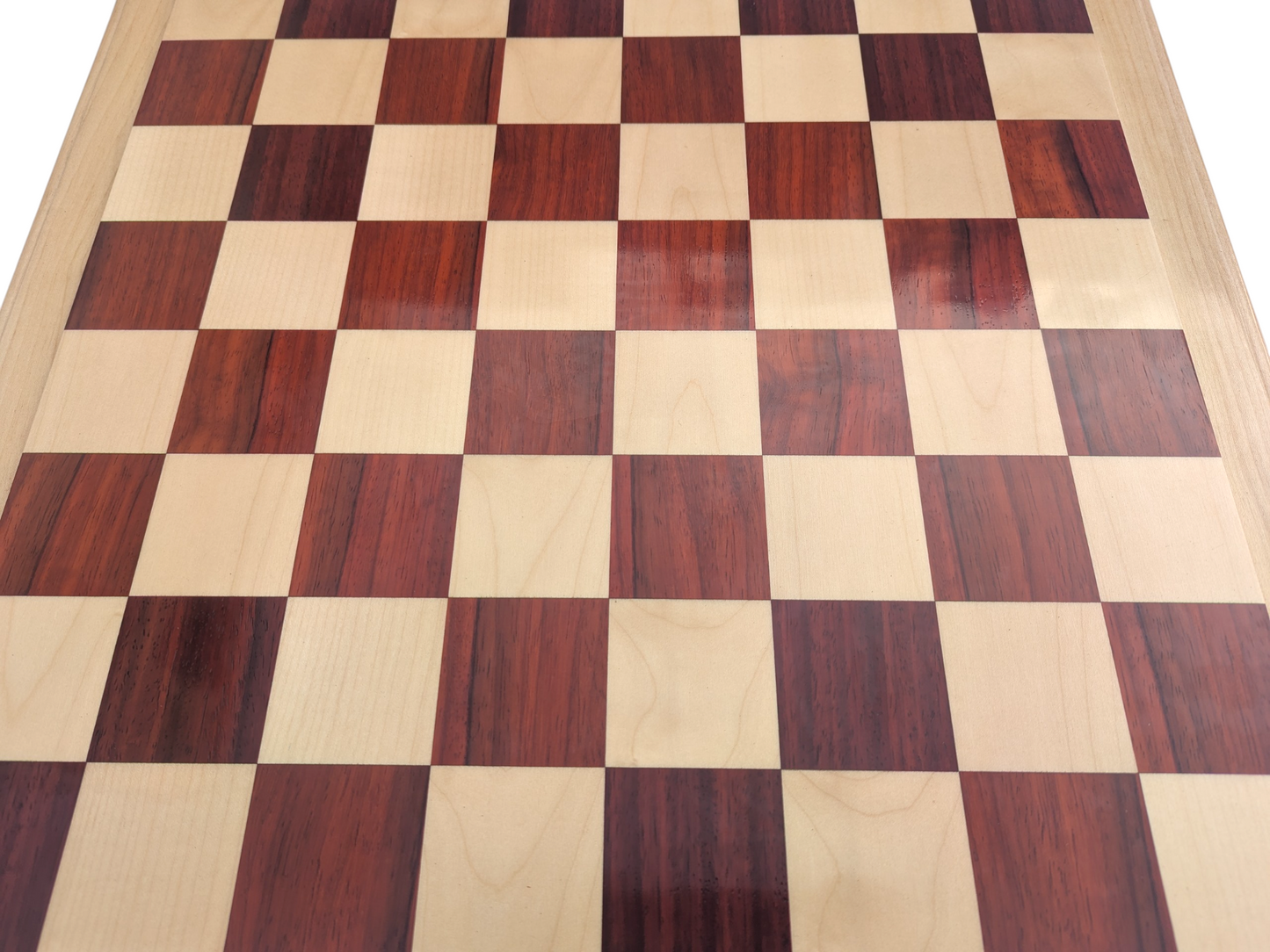21 x 21 inch (55 mm square) Red Rosewood and Maple Wood FLAT Chess Board without Chess Pieces - Luxury Chess Board