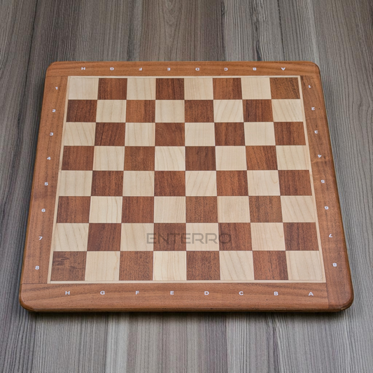 21 x 21 inch Acacia and Maple Wood FLAT Chess Board without Chess Pieces - Tournament Chess Board