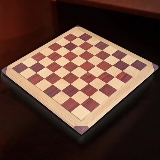 21 x 21 inch (55 mm square) Red Rosewood and Maple Wood FLAT Chess Board without Chess Pieces - Luxury Chess Board