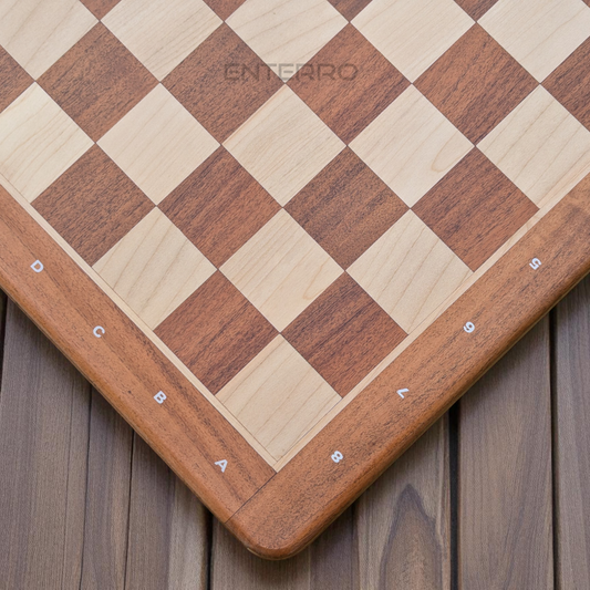 21 x 21 inch Acacia and Maple Wood FLAT Chess Board without Chess Pieces - Tournament Chess Board