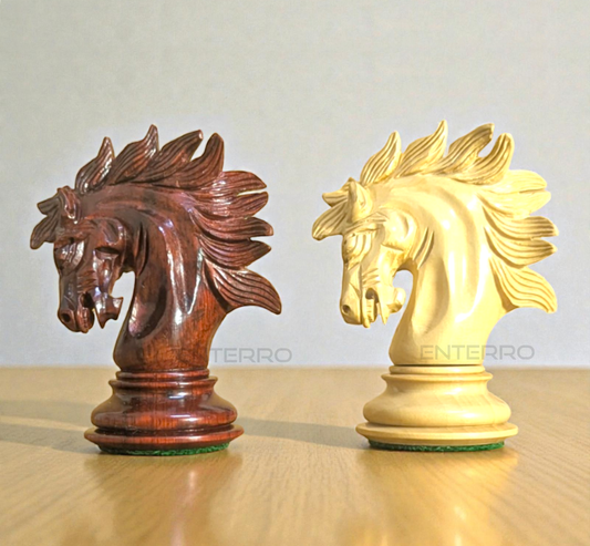 4.3" Savano Series Luxury Wooden Chess Pieces - Made of Red Bud Rosewood and Boxwood