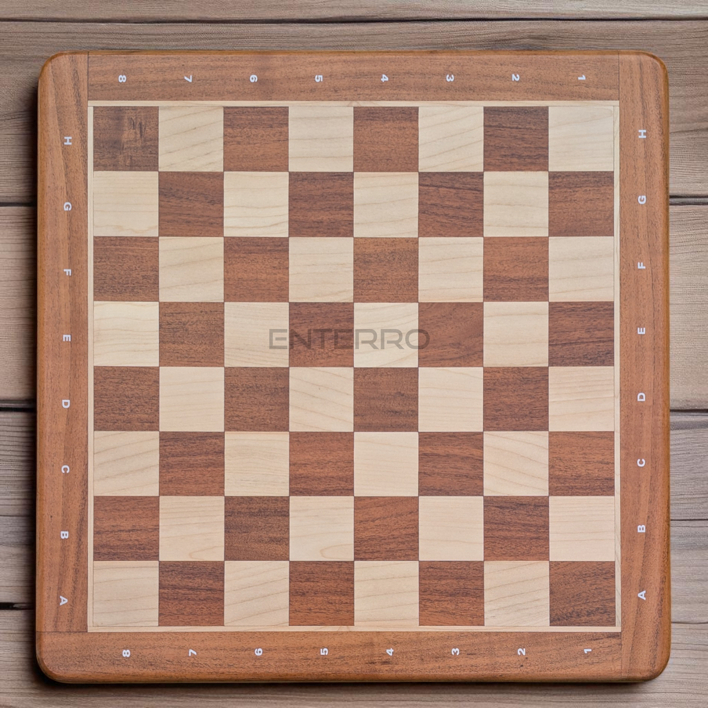 21 x 21 inch Acacia and Maple Wood FLAT Chess Board without Chess Pieces - Tournament Chess Board