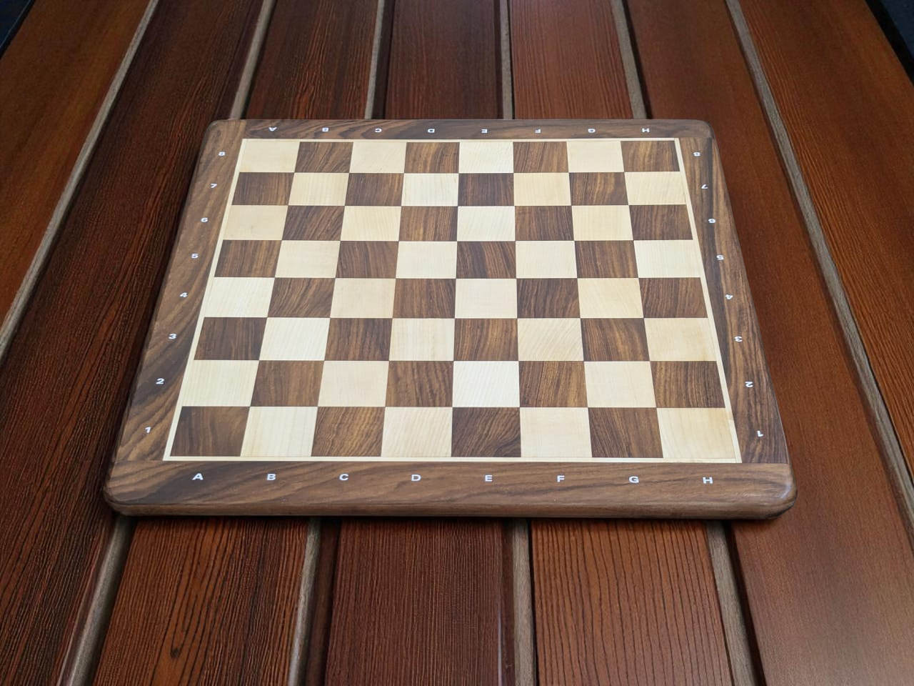 21 x 21 inch Rosewood and Maple Wood FLAT Chess Board without Chess Pieces - Premium Handcrafted