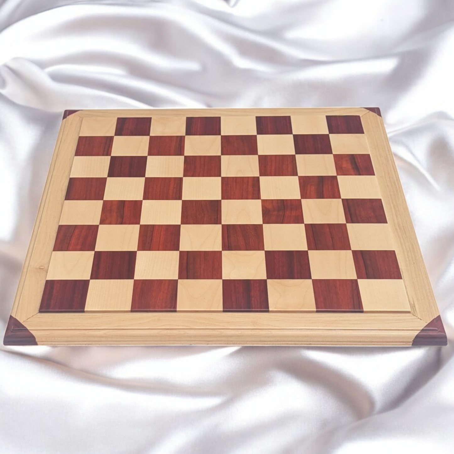 21 x 21 inch (55 mm square) Red Rosewood and Maple Wood FLAT Chess Board without Chess Pieces - Luxury Chess Board