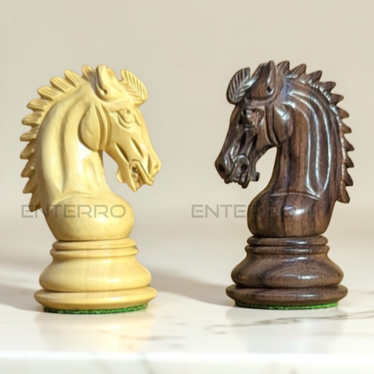 3.9" Emperor Series Wooden Chess Pieces - Made of Rosewood and Boxwood
