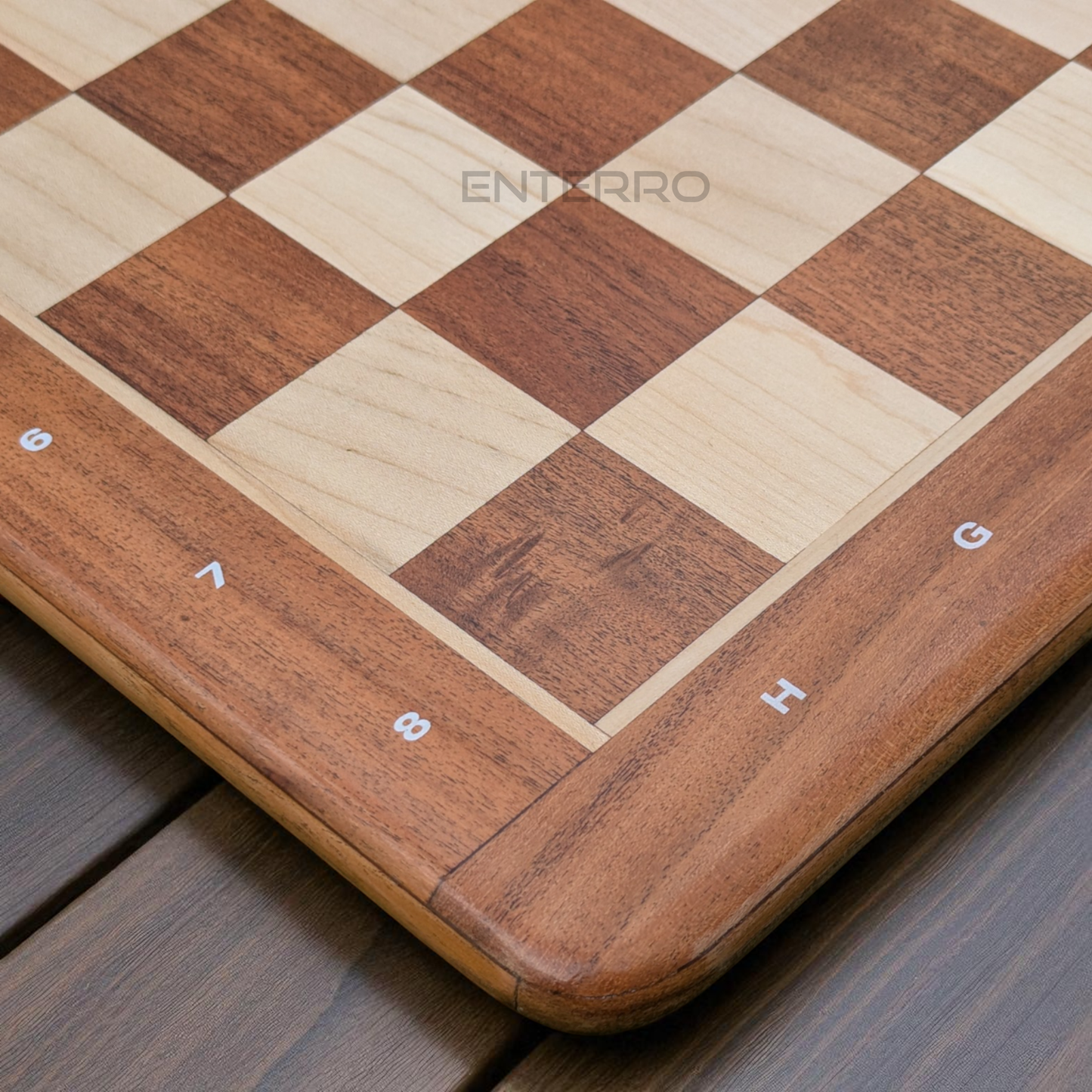 21 x 21 inch Acacia and Maple Wood FLAT Chess Board without Chess Pieces - Tournament Chess Board