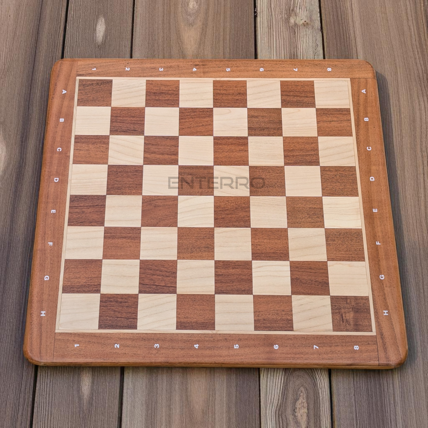 21 x 21 inch Acacia and Maple Wood FLAT Chess Board without Chess Pieces - Tournament Chess Board