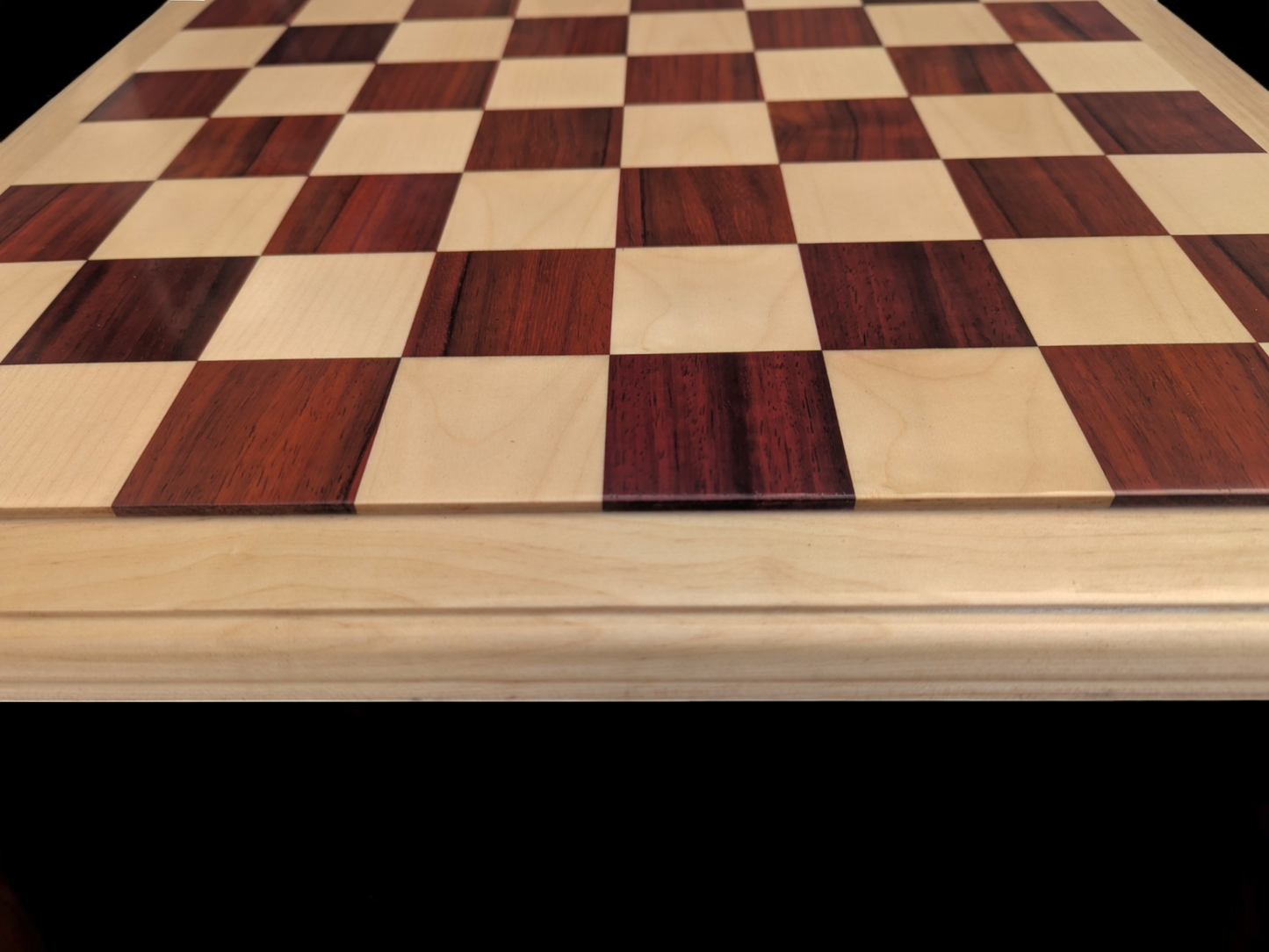 21 x 21 inch (55 mm square) Red Rosewood and Maple Wood FLAT Chess Board without Chess Pieces - Luxury Chess Board