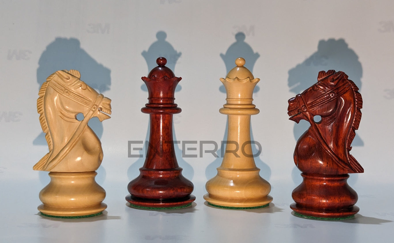 3.9" Bridal Series Wooden Chess Pieces - Made of Red Bud Rosewood and Boxwood
