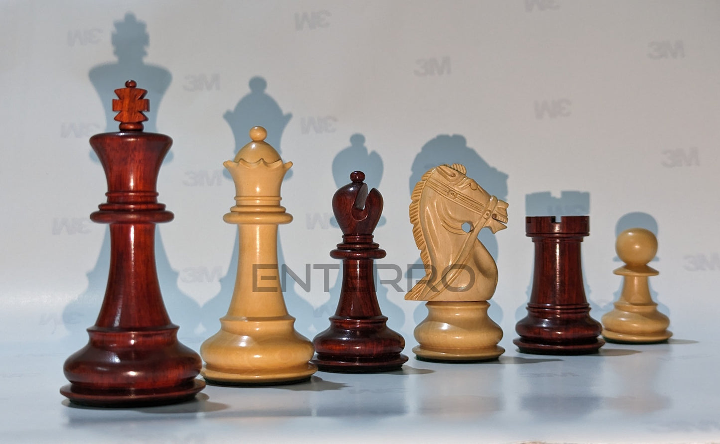 3.9" Bridal Series Wooden Chess Pieces - Made of Red Bud Rosewood and Boxwood