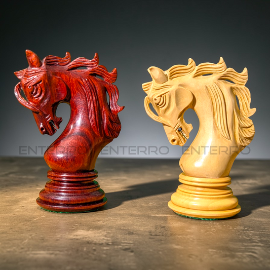 4.4 Valluzia Series Wooden Chess Pieces - Made of Red Bud Rosewood and Boxwood
