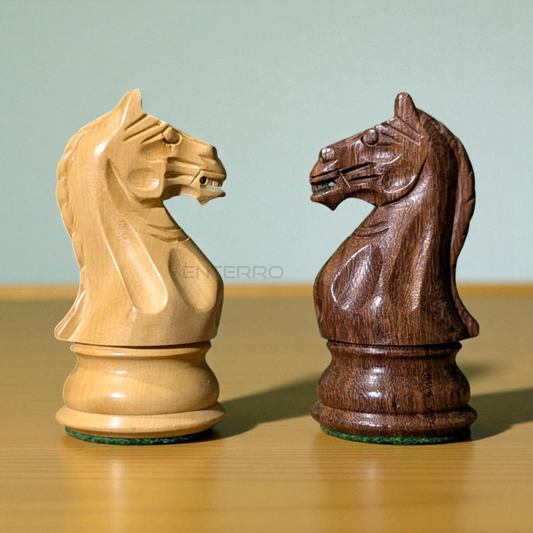 4.2" Fierce Knight Series - Wooden Chess Pieces - Made of Acacia Wood and Boxwood