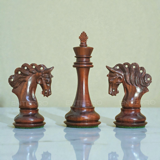 4.6" Pegasus Series Staunton Wooden Chess Pieces - Made of Red Bud Rosewood and Boxwood