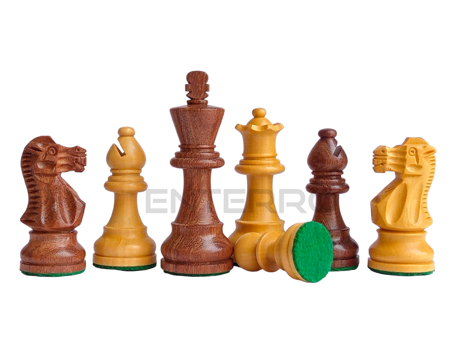 3" Staunton German Knight CLASSIC Wooden Chess Pieces - Made of Acacia Wood and Boxwood