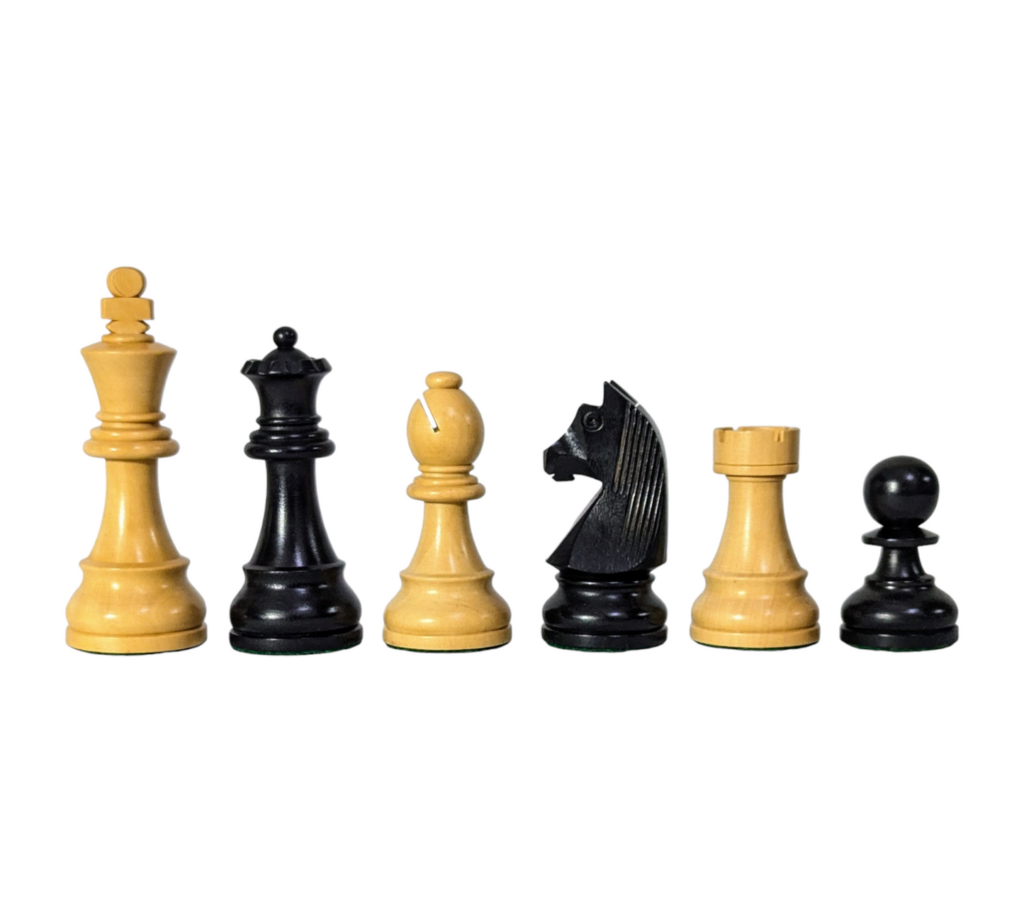 3.75" German Knight Staunton Standard - EBONIZED Series - Wooden Chess Pieces
