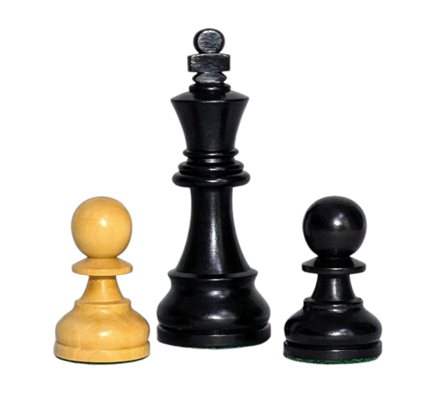 3.75" German Knight Staunton Standard - EBONIZED Series - Wooden Chess Pieces