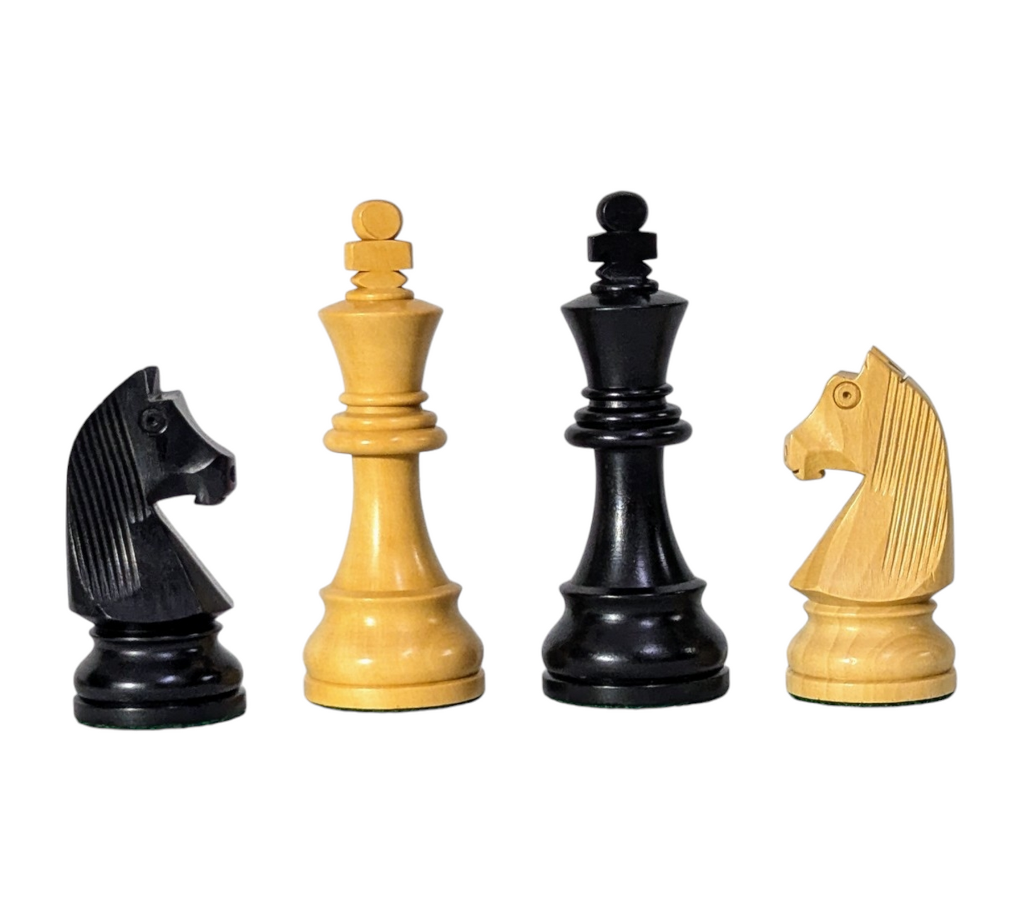 3.75" German Knight Staunton Standard - EBONIZED Series - Wooden Chess Pieces