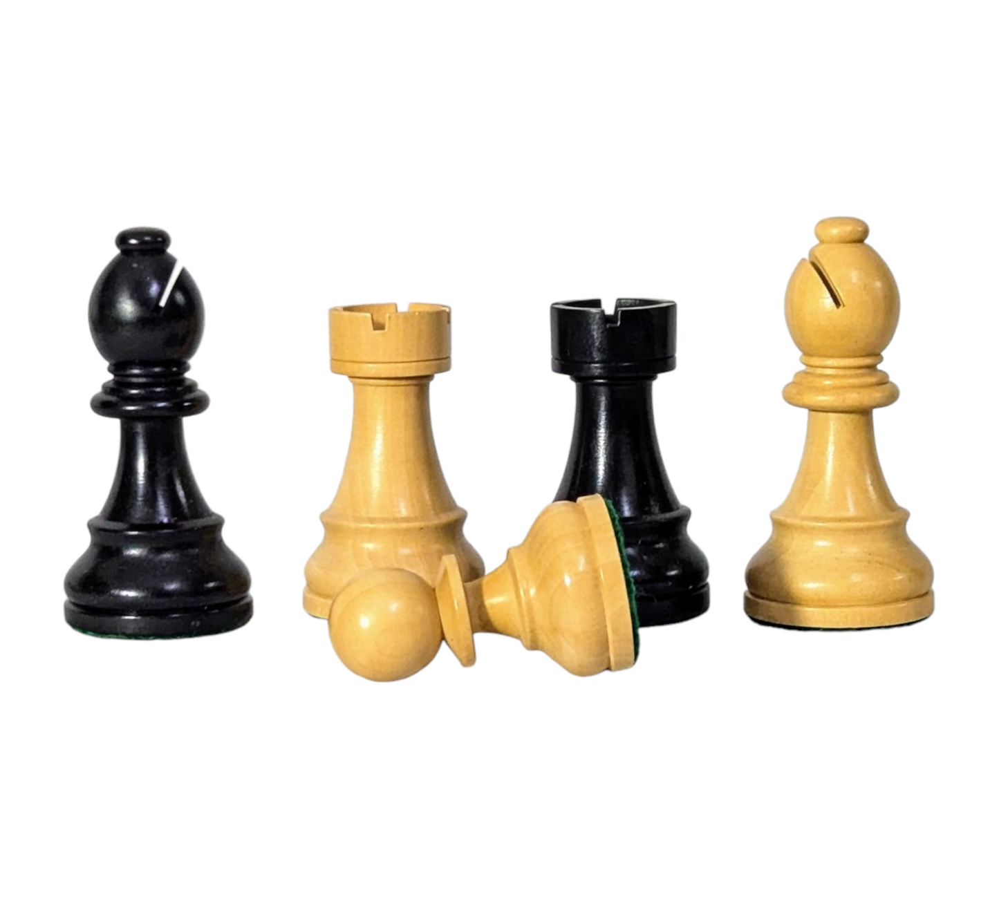 3.75" German Knight Staunton Standard - EBONIZED Series - Wooden Chess Pieces