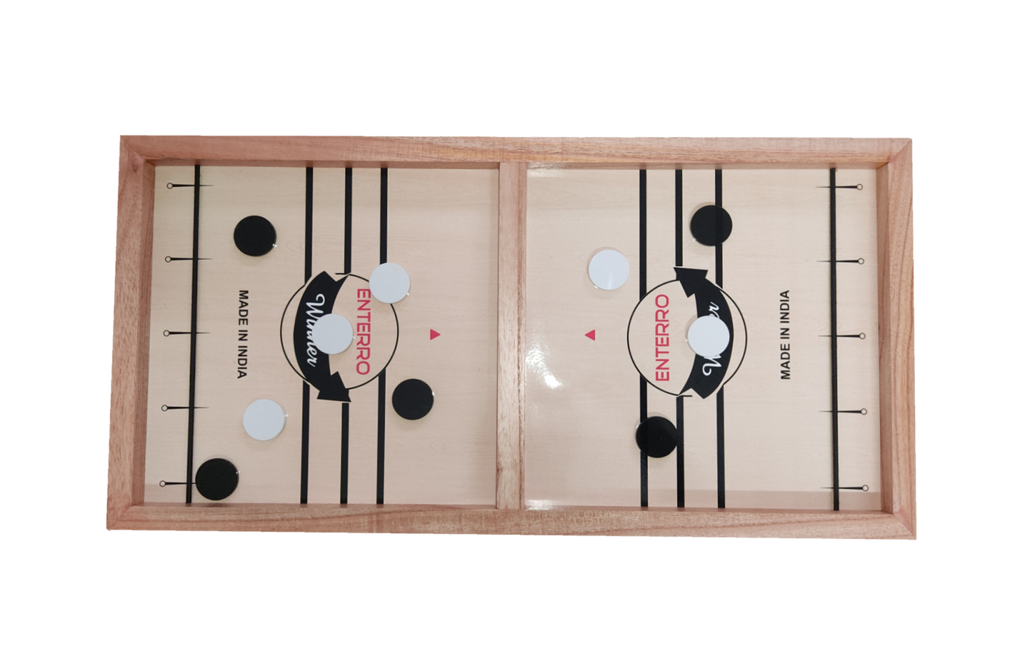 Enterro Sling Puck Game for Kids and Adults - Big Size 24 x 12 inch - Fast Hockey Board Game - Wooden Ultra Smooth Playing Surface