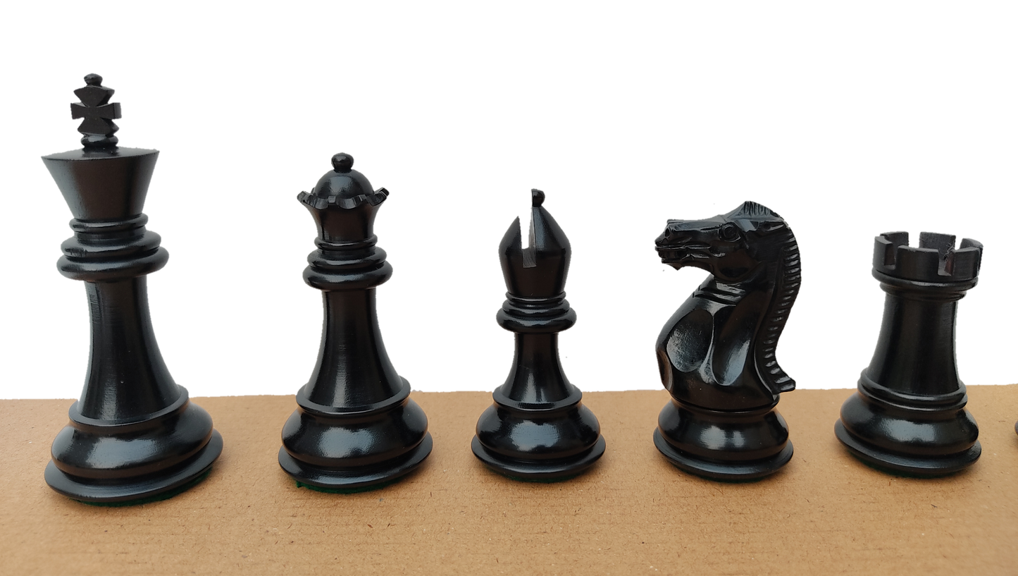 Juego de Ajedrez Sin Bordes de 17" - Cuadrado 55 mm - Madera Pura de Ébano y Arce || Piezas Clásicas de Ajedrez Staunton hechas de Ébano Puro y Boj - King Size 3.9" - Elegante Juego de Ajedrez