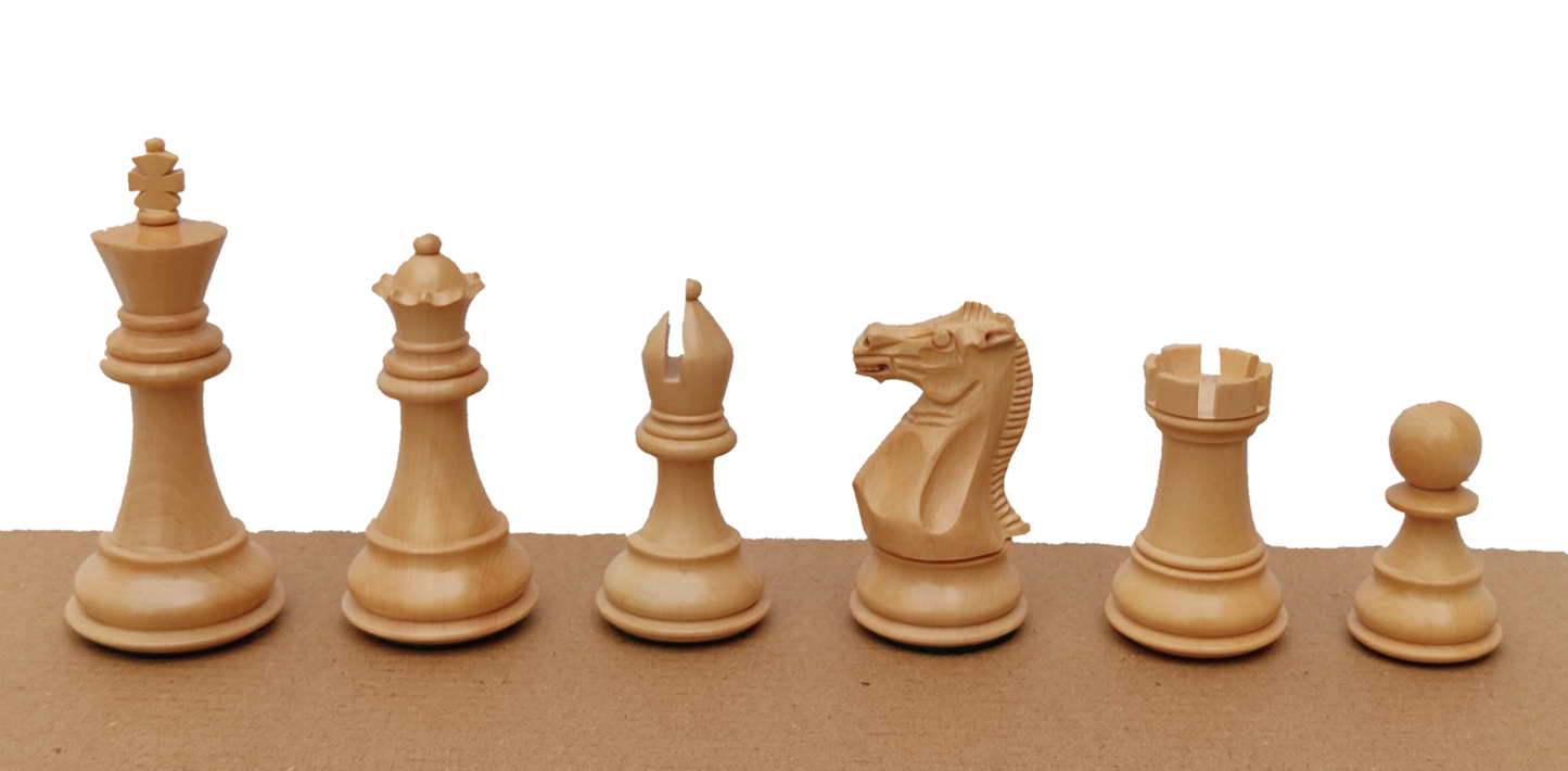 Juego de Ajedrez Sin Bordes de 17" - Cuadrado 55 mm - Madera Pura de Ébano y Arce || Piezas Clásicas de Ajedrez Staunton hechas de Ébano Puro y Boj - King Size 3.9" - Elegante Juego de Ajedrez