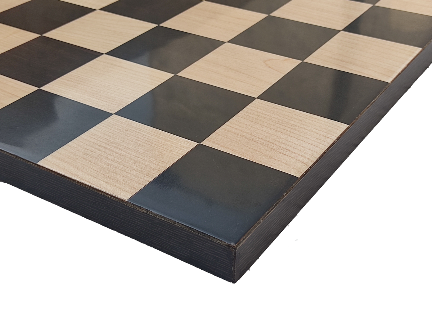 Juego de Ajedrez Sin Bordes de 17" - Cuadrado 55 mm - Madera Pura de Ébano y Arce || Piezas Clásicas de Ajedrez Staunton hechas de Ébano Puro y Boj - King Size 3.9" - Elegante Juego de Ajedrez