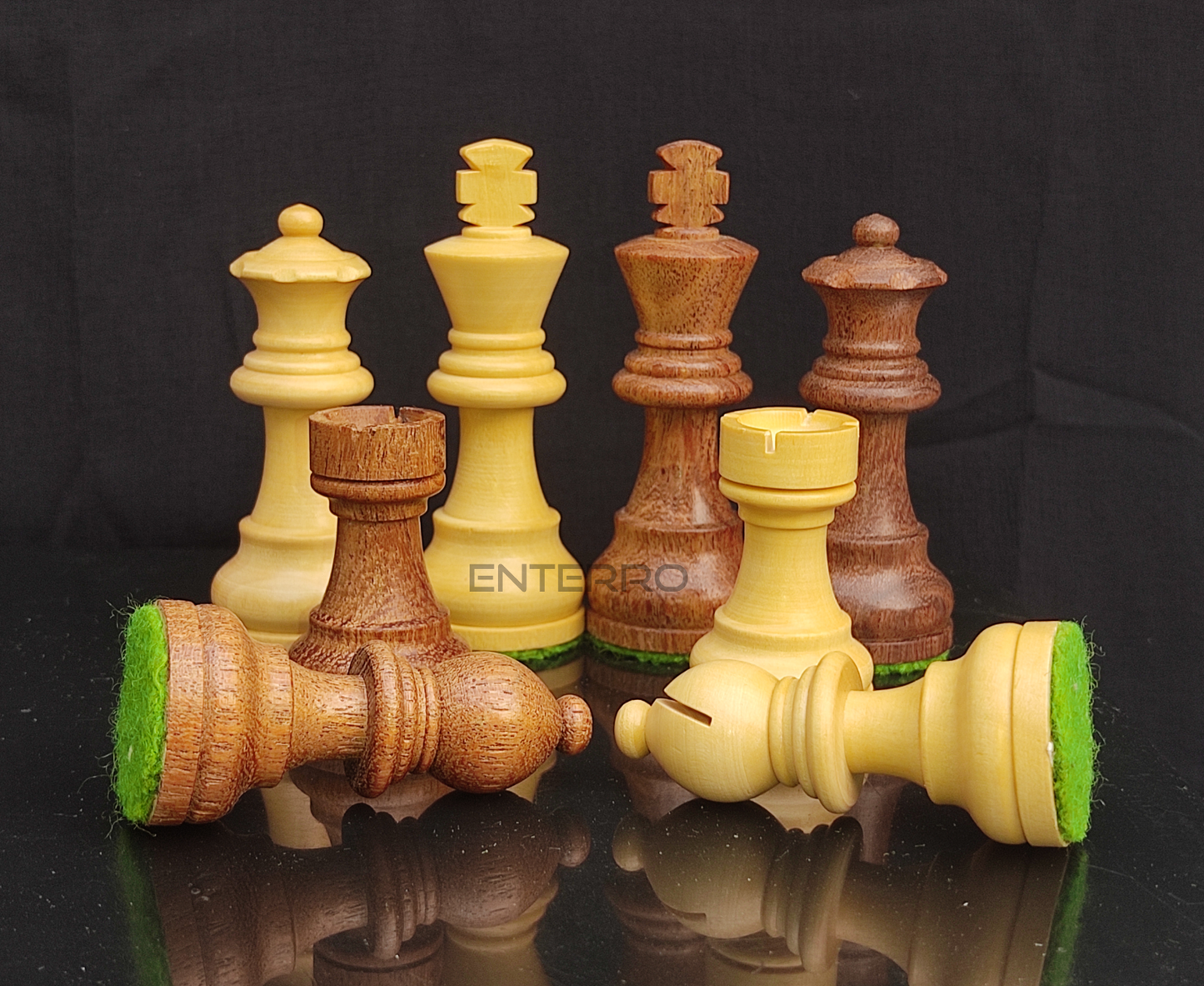 Wooden Chess Pieces 3.25 inch - Professional Staunton Set - Made of Acacia Wood and Boxwood - Tournament Chess Pieces (Without Chess Board) (3.25" Standard)