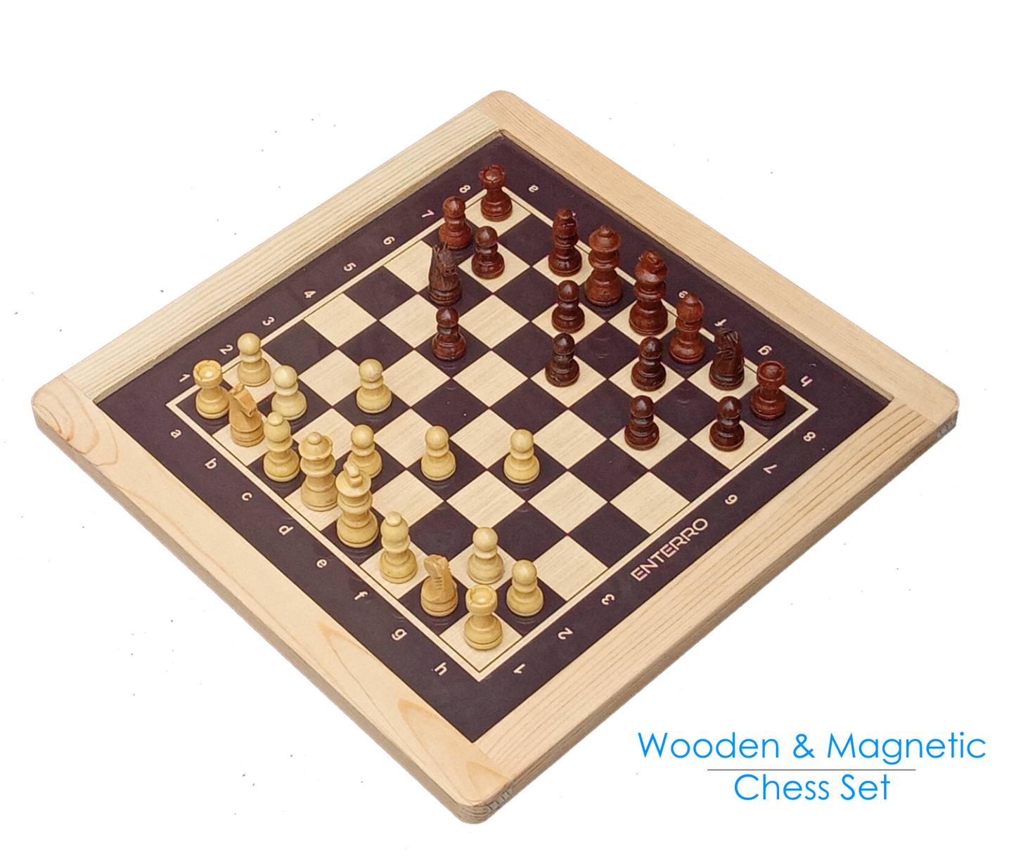 Wooden Magnetic 2in1 Chess and Ludo Board Game - 12 x 12 inch - Wooden Chess Pieces - Indoor Game for Kids Adults (Ludo + Chess)