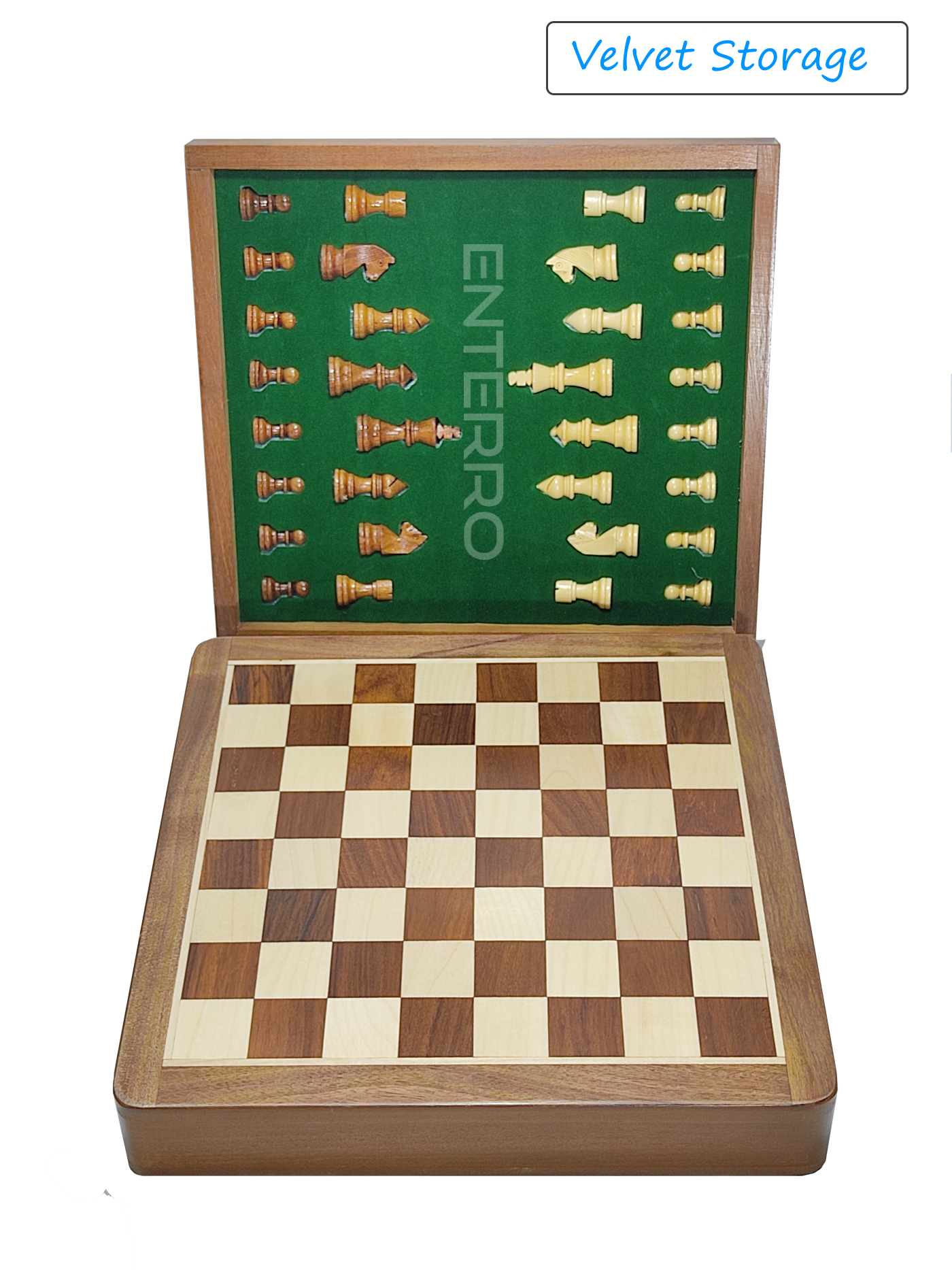 Juego de ajedrez con cajón magnético de madera, 10.0 x 10.0 in, con monedas magnéticas de ajedrez, juego de interior hecho a mano y apto para viajes para niños y adultos