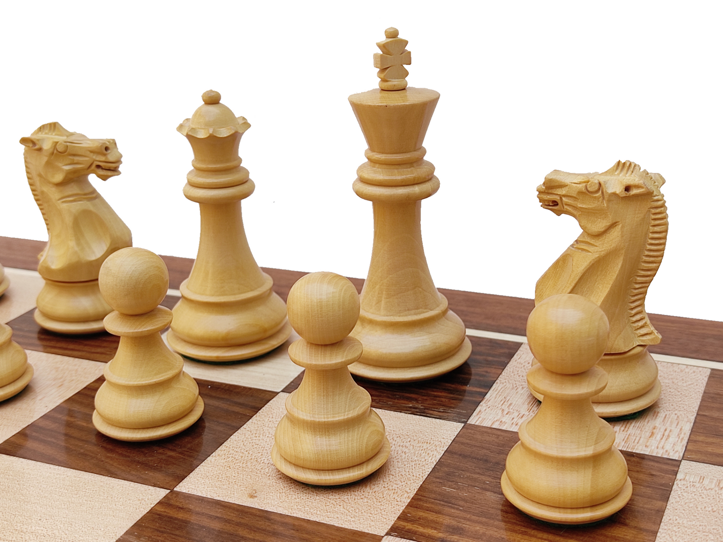 21" x 21" Wooden Chess Set - Square 55 mm - Golden Rosewood and Maple wood || 3.9" Classic Staunton Wooden Chess Pieces made of Pure Ebony Wood and Boxwood - King Size 3.9"