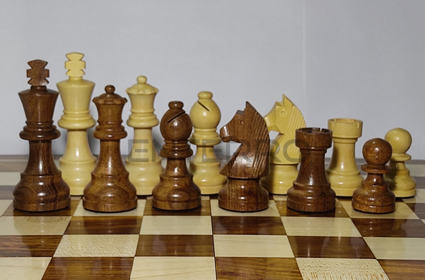 3" Wooden Staunton German Knight Chess Pieces STANDARD - Made of Acacia Wood and Boxwood