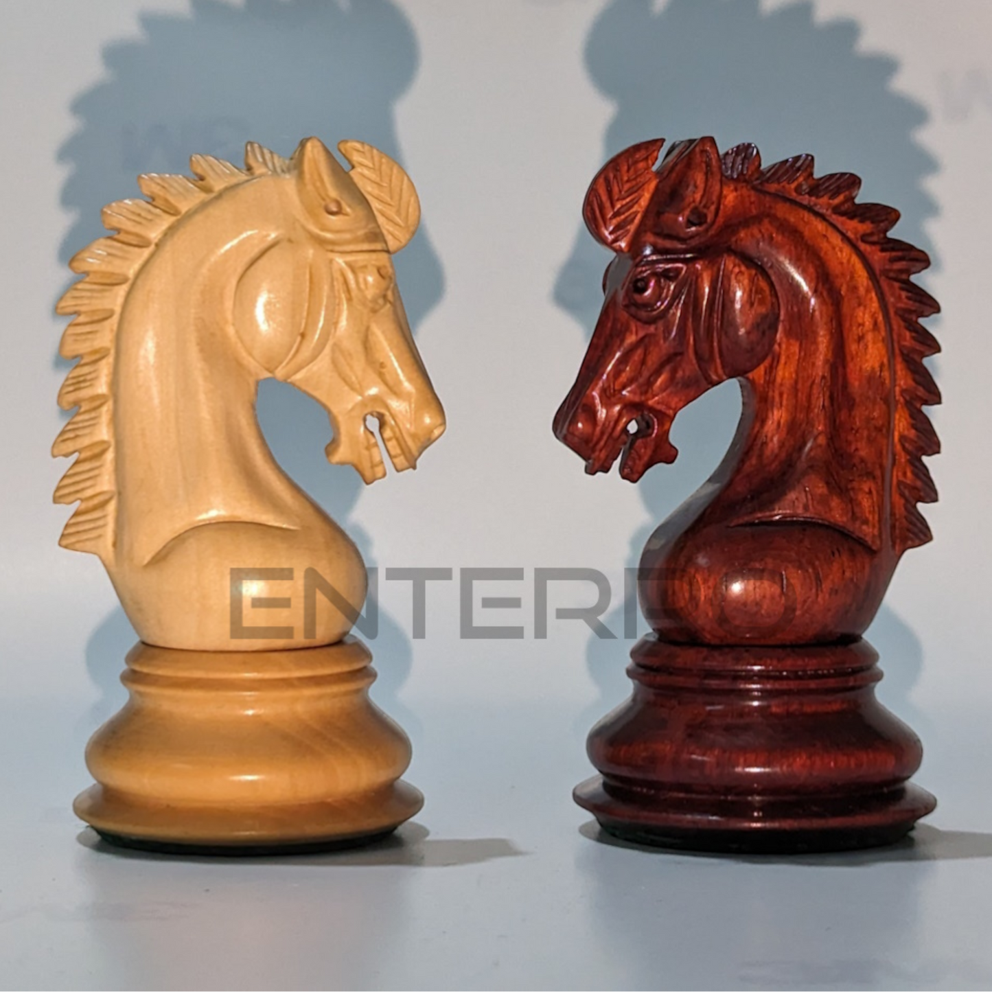 3.9" Emperor Series Wooden Chess Pieces - Made of Red Bud Rosewood and Boxwood