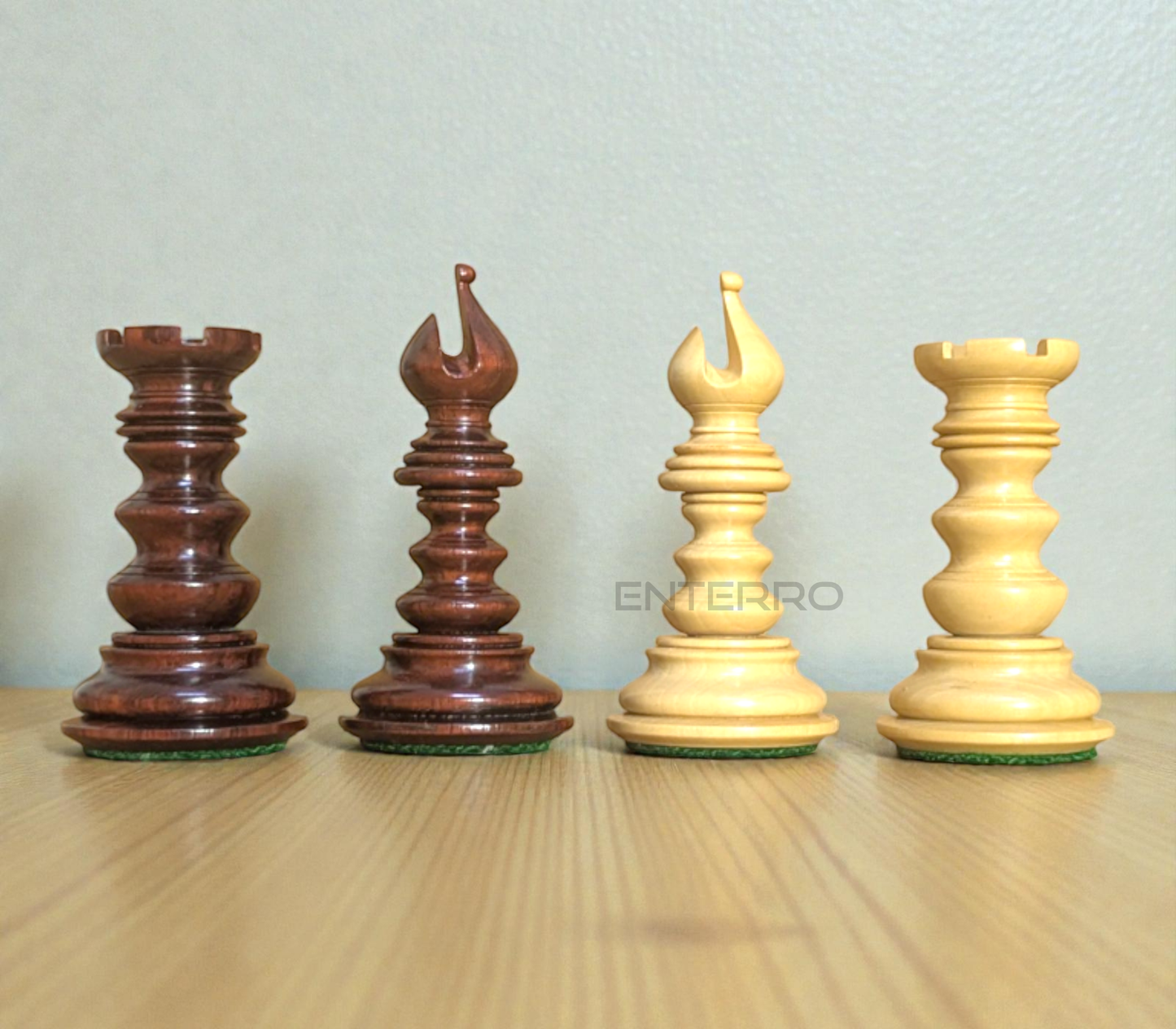 4.3" Savano Series Luxury Wooden Chess Pieces - Made of Red Bud Rosewood and Boxwood