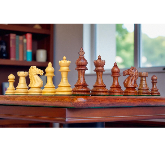 3.75" Taj Series Wooden Chess Pieces - Made of Acacia and Boxwood