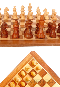 14" x 14" Flat Magnetic Wooden Chess Set - Magnetic Chess Board - Wooden Magnetic Chess Pieces