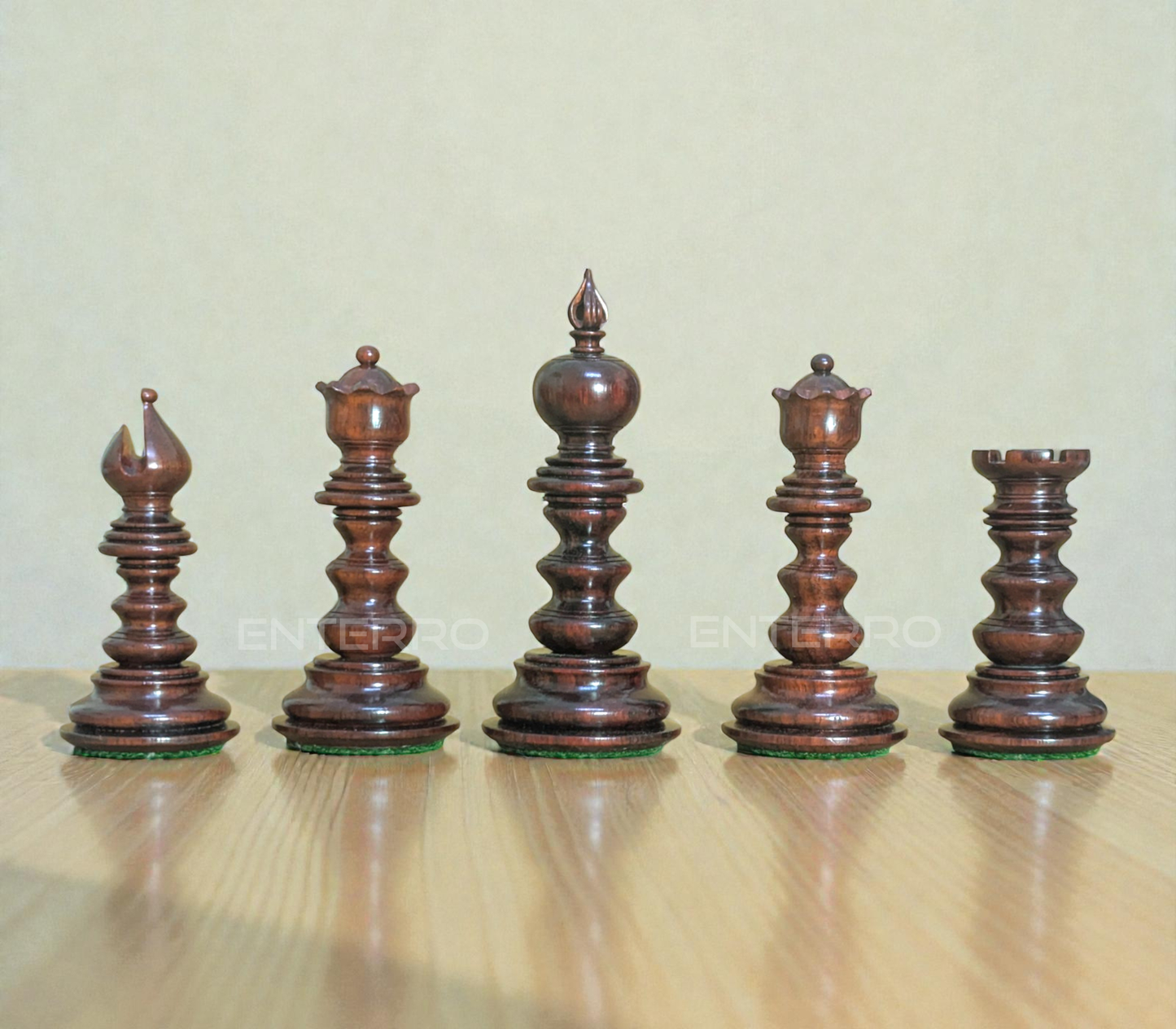 4.3" Savano Series Luxury Wooden Chess Pieces - Made of Red Bud Rosewood and Boxwood