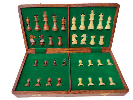 16" x 16" Wooden Foldable Magnetic Chess Board Set - King Size 3" high - Premium Handcrafted Board (Copy)