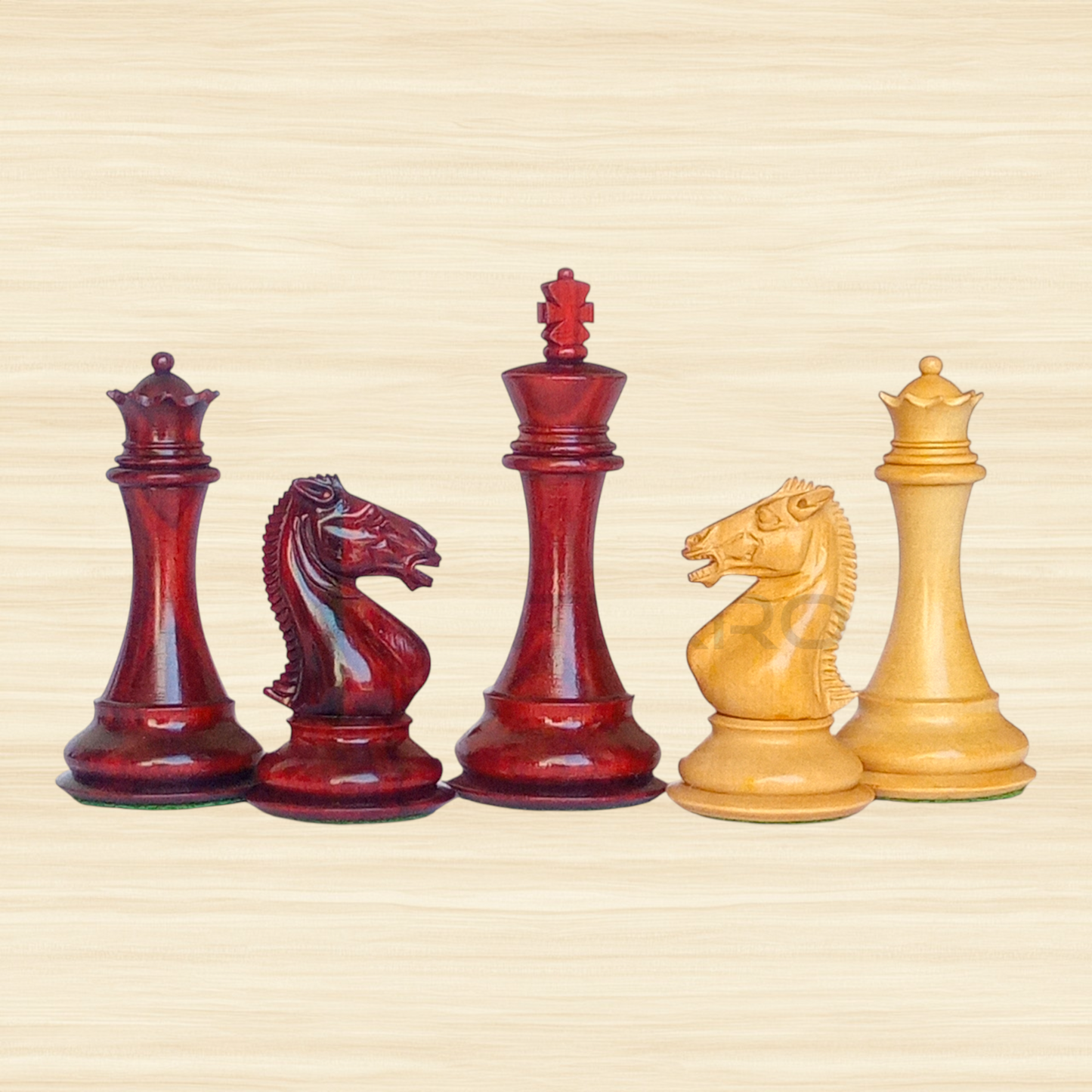 4.1" Mongolian Series Wooden Chess Pieces - Made of Red Bud Rosewood and Boxwood (Copy)