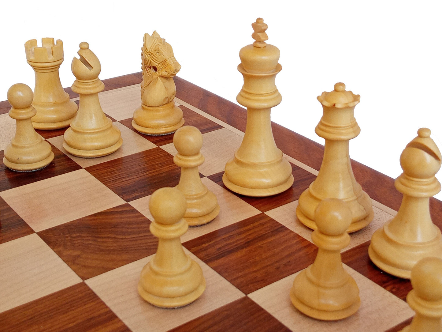 17 x 17 inch Wooden FLAT Chess Board with 3" Rio Series Wooden Chess Pieces - Premium Quality - Handcrafted