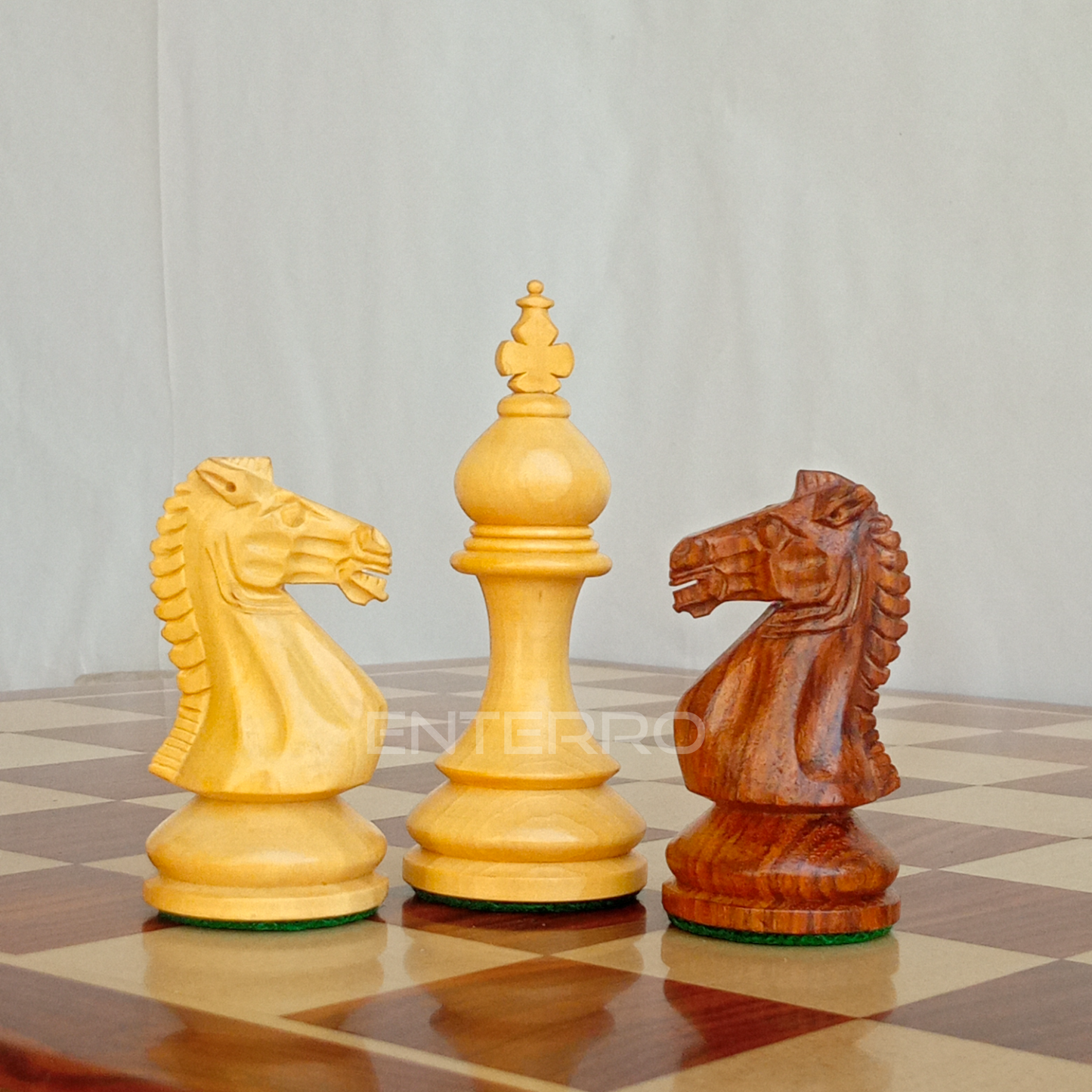 3.75" Taj Series Wooden Chess Pieces - Made of Acacia and Boxwood