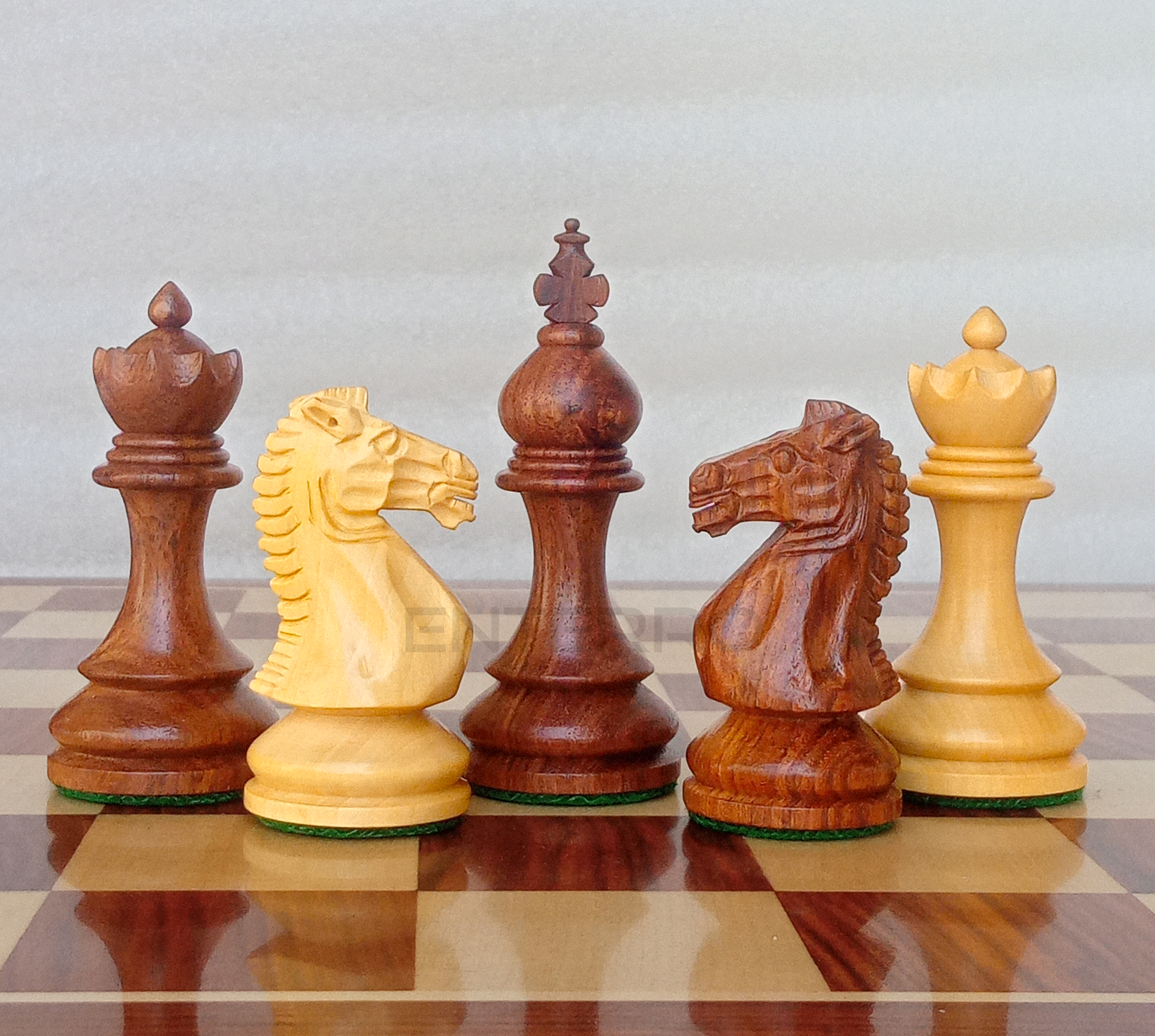 3.75" Taj Series Wooden Chess Pieces - Made of Acacia and Boxwood