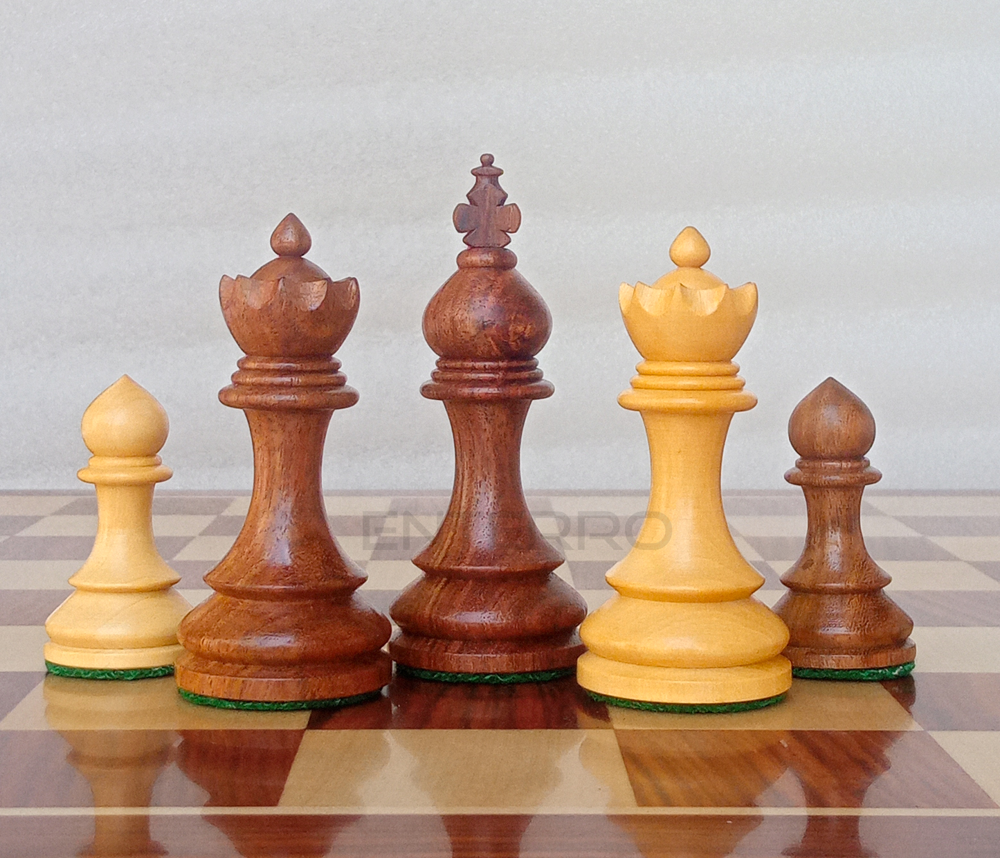 3.75" Taj Series Wooden Chess Pieces - Made of Acacia and Boxwood