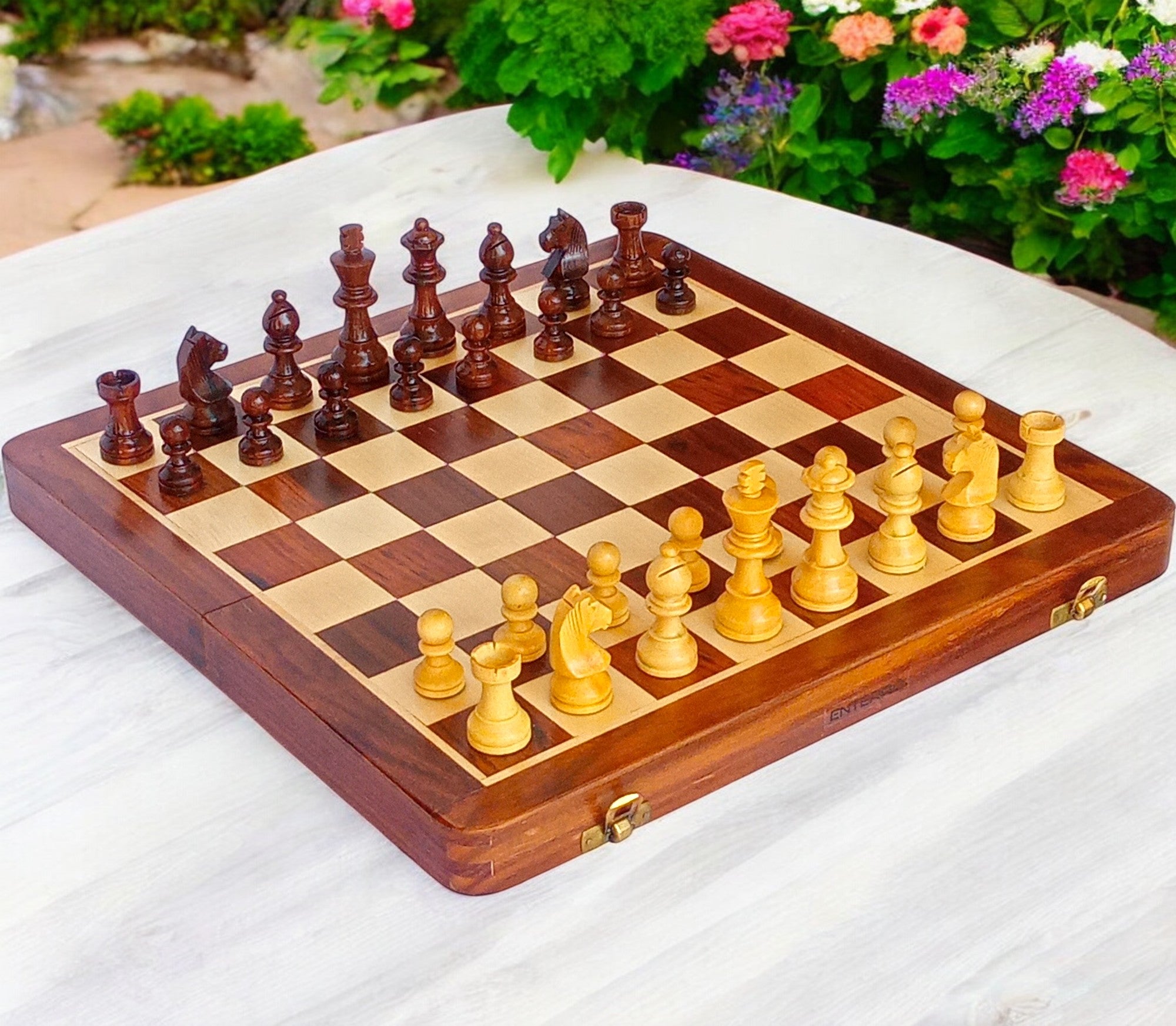 14 X 14 Inch ENTERRO Wooden Chess Board Set With 2 Extra Queens 14-x-14-inch-enterro-wooden-chess-board-set-with-2-extra-queens
