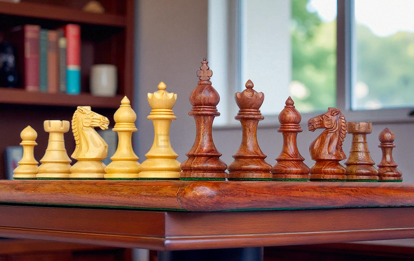 3.75" Taj Series Wooden Chess Pieces - Made of Acacia and Boxwood