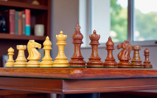 3.75" Taj Series Wooden Chess Pieces - Made of Acacia and Boxwood